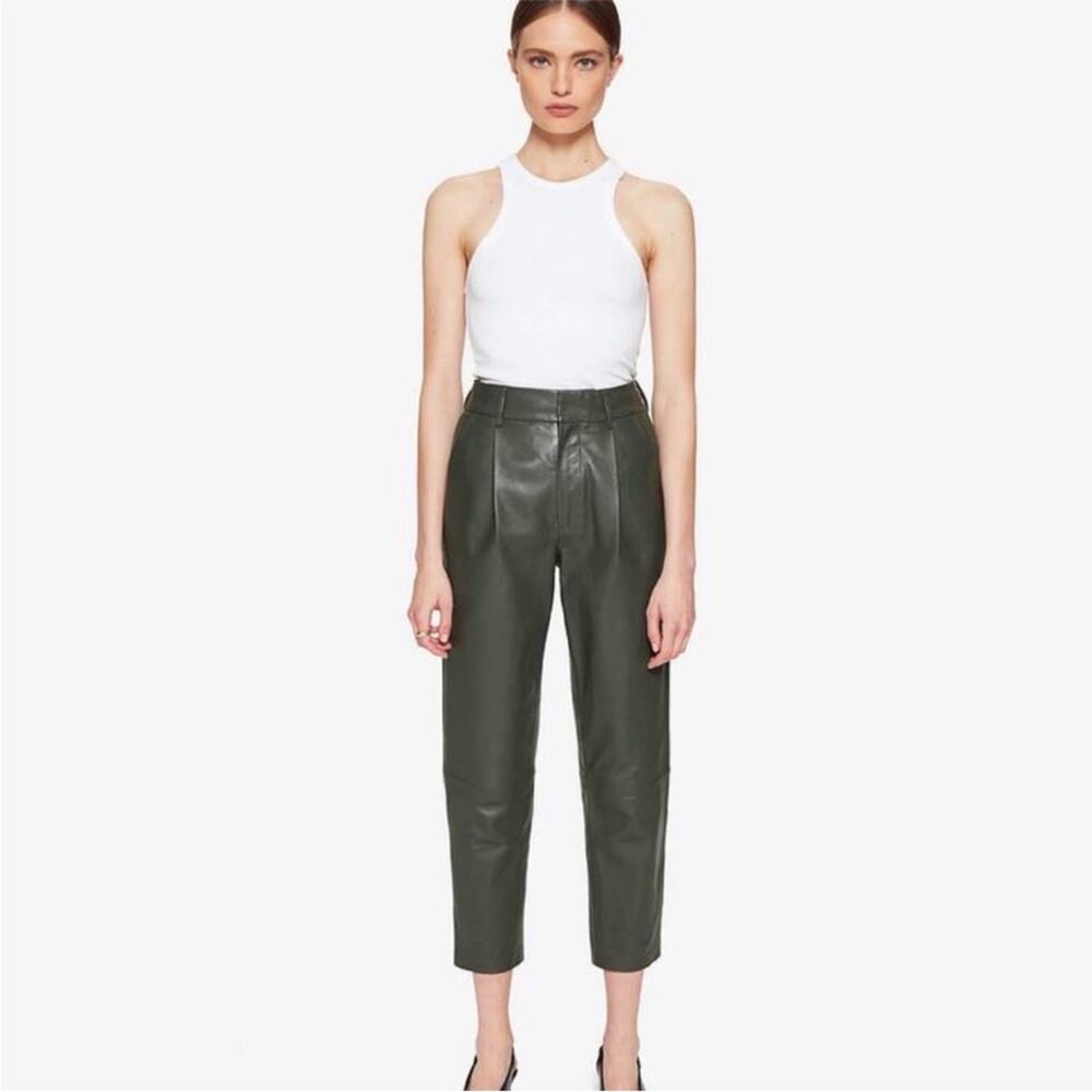 Anine Bing // Becky Leather Trouser Green 32 XS S